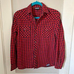 Kustom Kreeps Western Flannel Plaid Snap Shirt